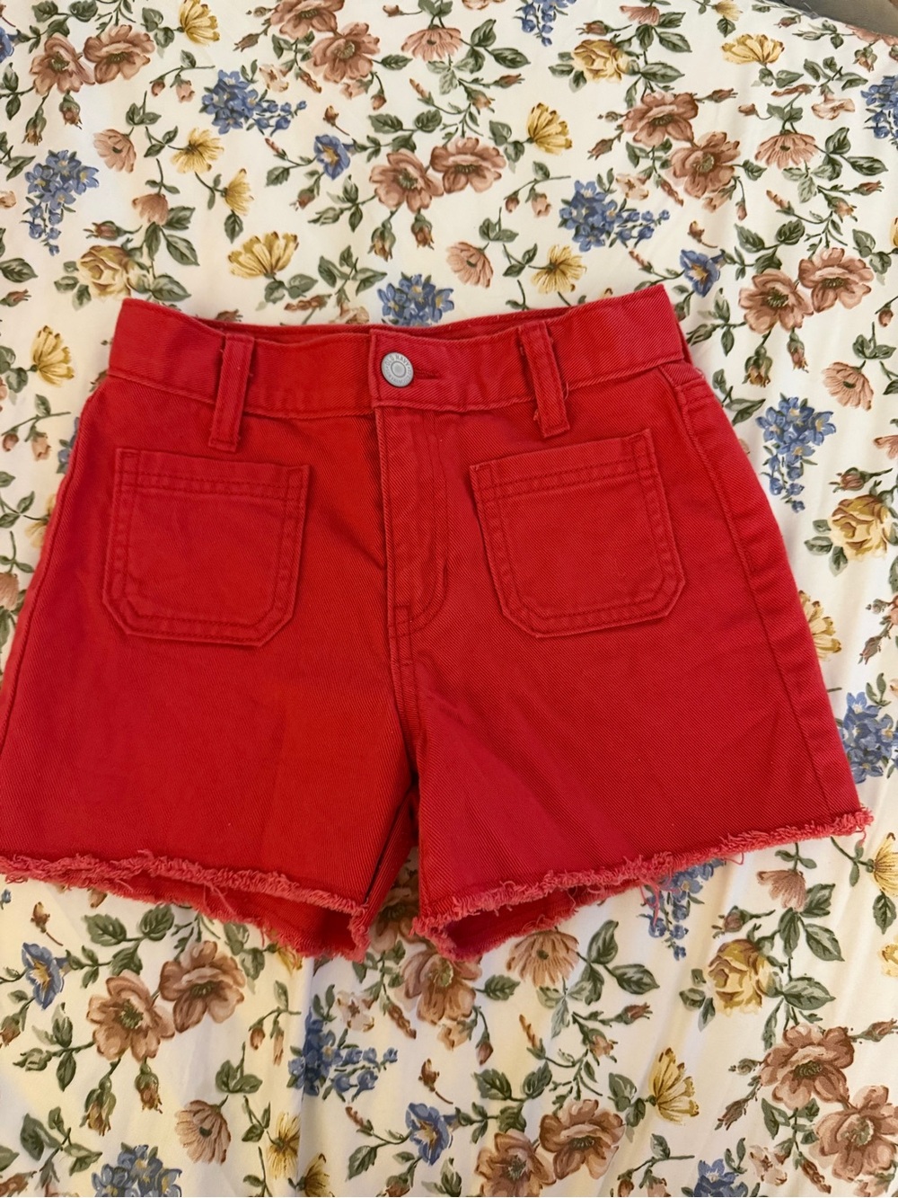 Red Girls Old Navy High-Rise Denim Shorts